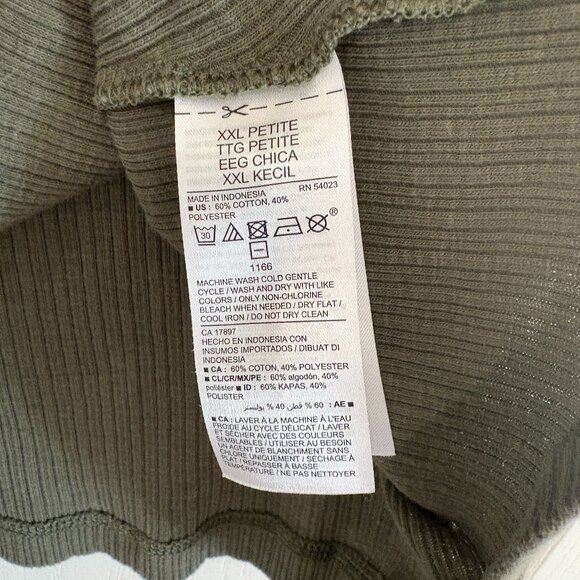 Old Navy Lace Up Rib Knit Swing Tank Top Sleeveless Olive Green Size XXL Petite - Picture 5 of 5